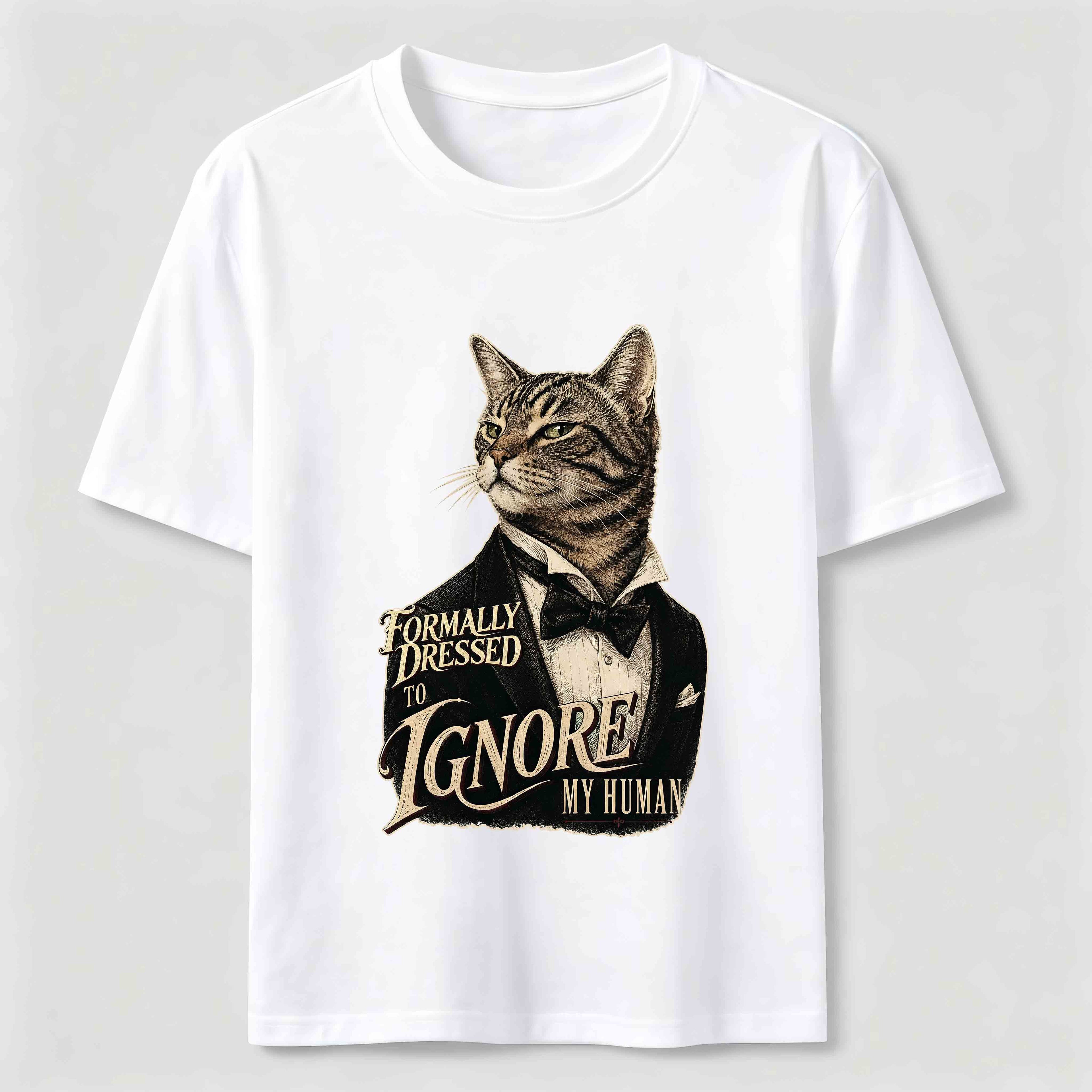 Dressed To Ignore My Human Cat T-Shirt