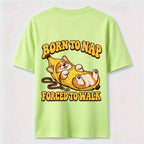 PetTaxClub Born to Nap Corgi Classic T Shirt （Two Sided Print）