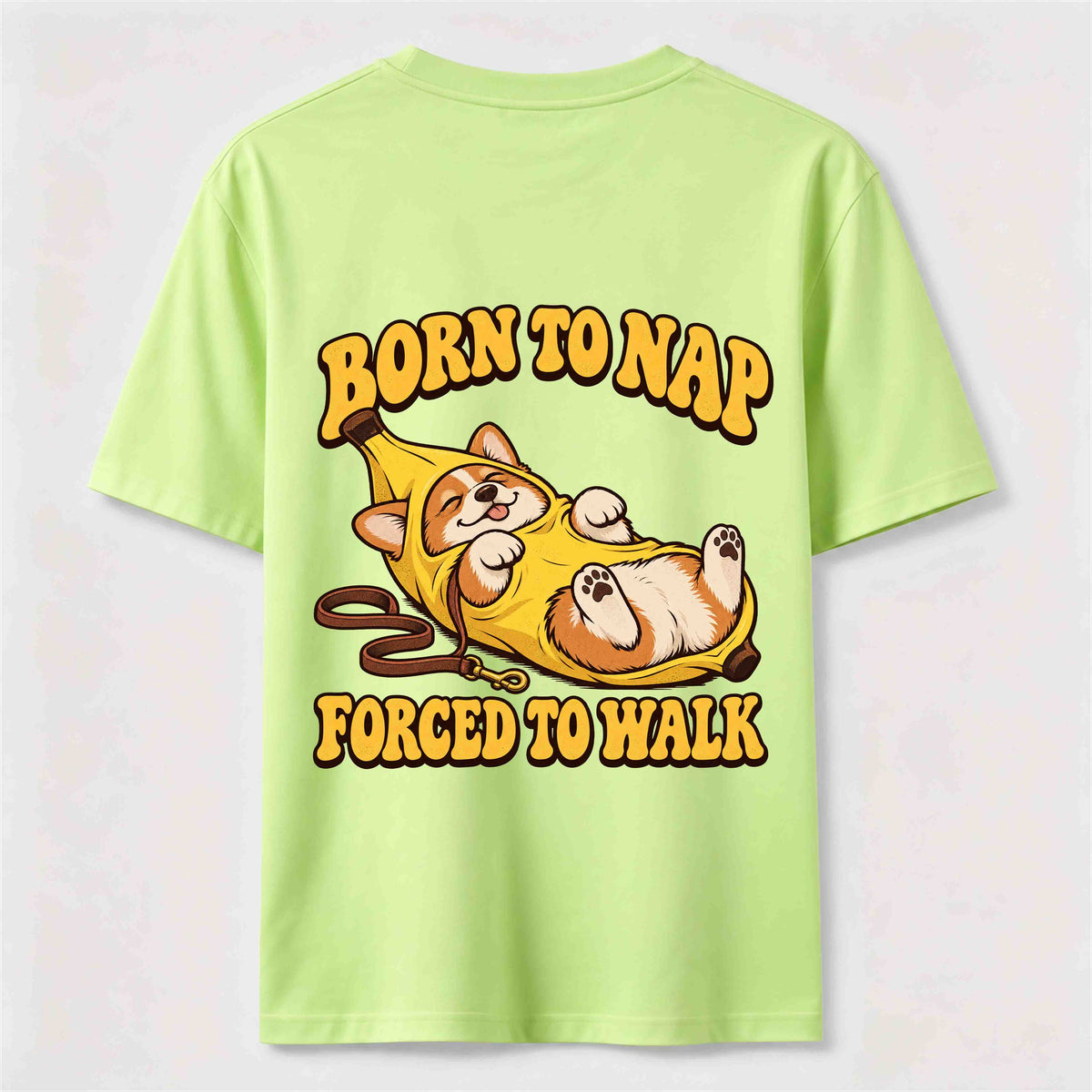 PetTaxClub Born to Nap Corgi Classic T Shirt （Two Sided Print）
