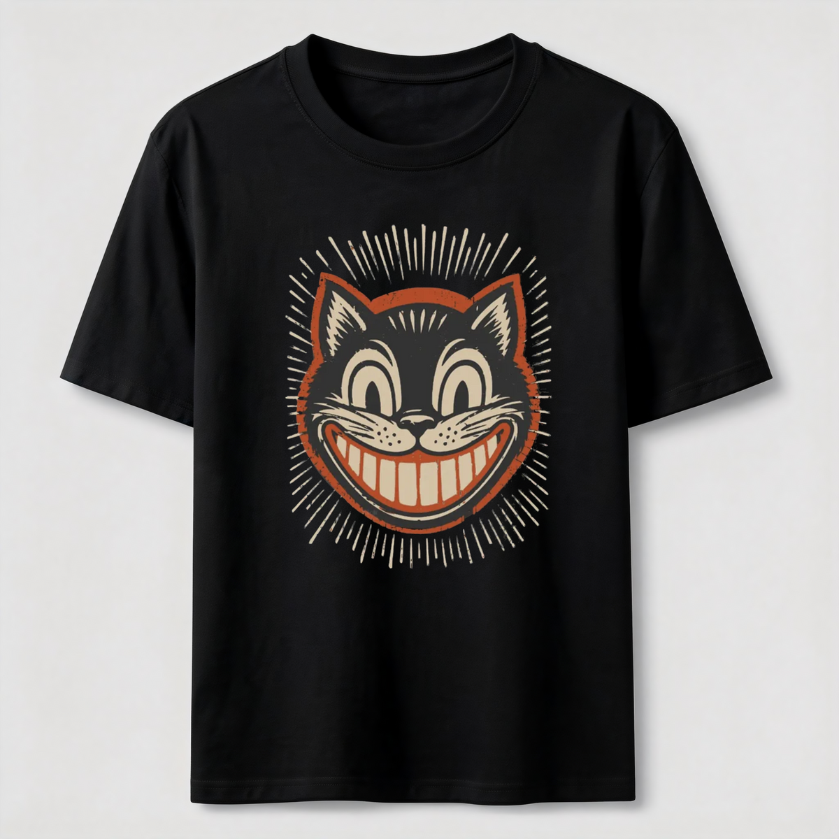 PetTaxClub Retro Grinning Cat Washed T-Shirt