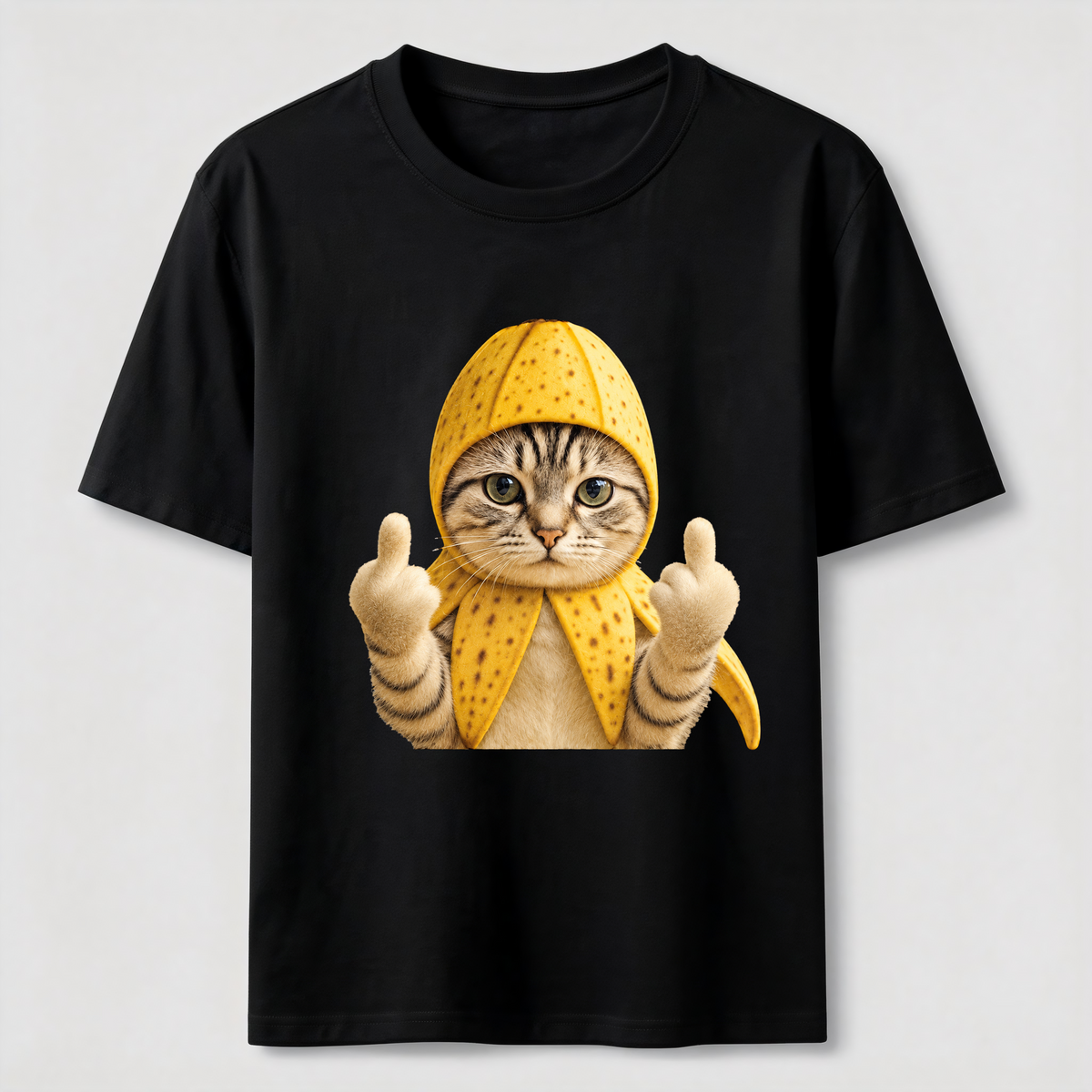 PetTaxClub Banana Cat Attitude Washed T-Shirt