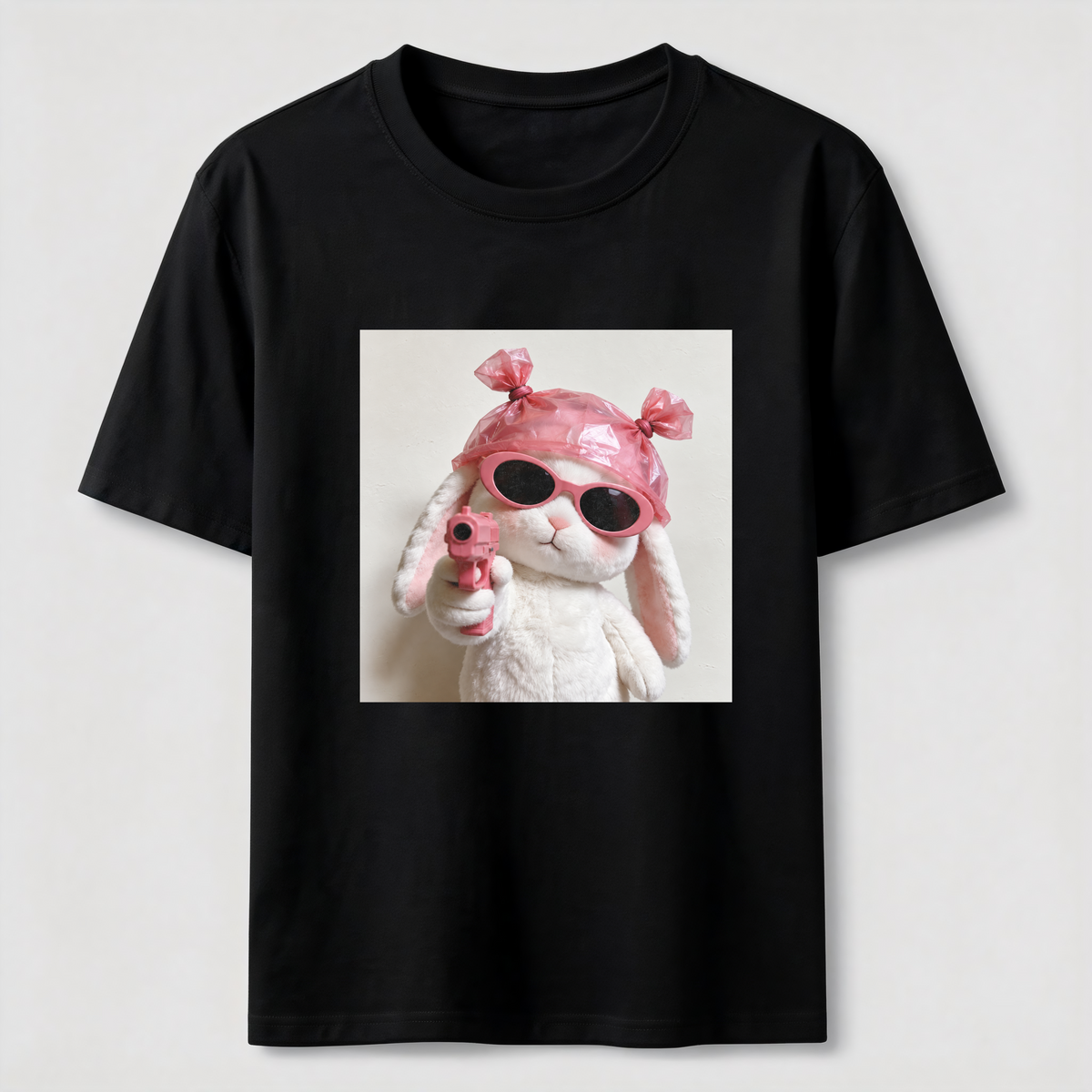 PetTaxClub Pink Rebel Bunny Washed T-Shirt