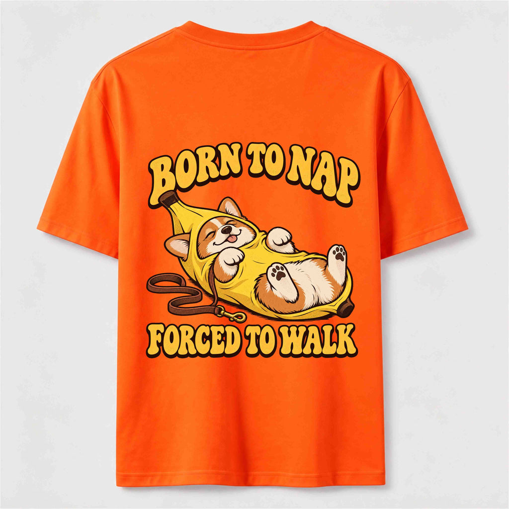 PetTaxClub Born to Nap Corgi Classic T Shirt （Two Sided Print）
