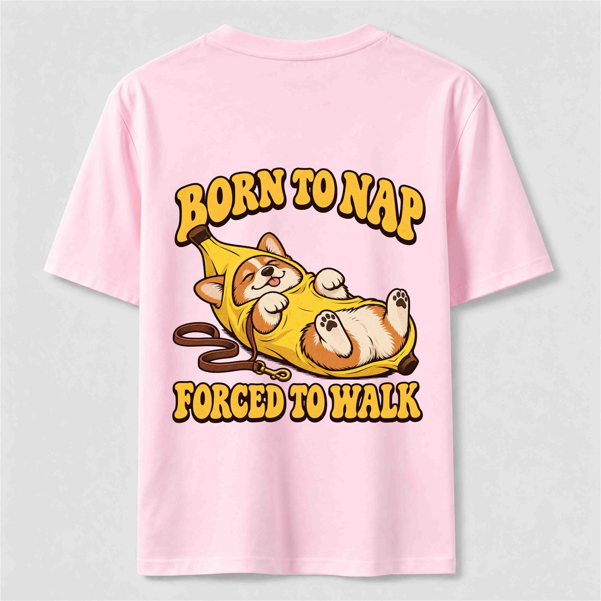 PetTaxClub Born to Nap Corgi Classic T Shirt （Two Sided Print）