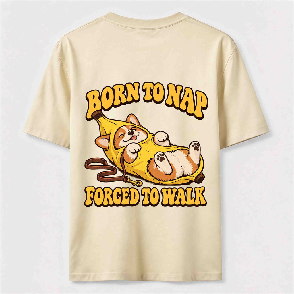 PetTaxClub Born to Nap Corgi Classic T Shirt （Two Sided Print）