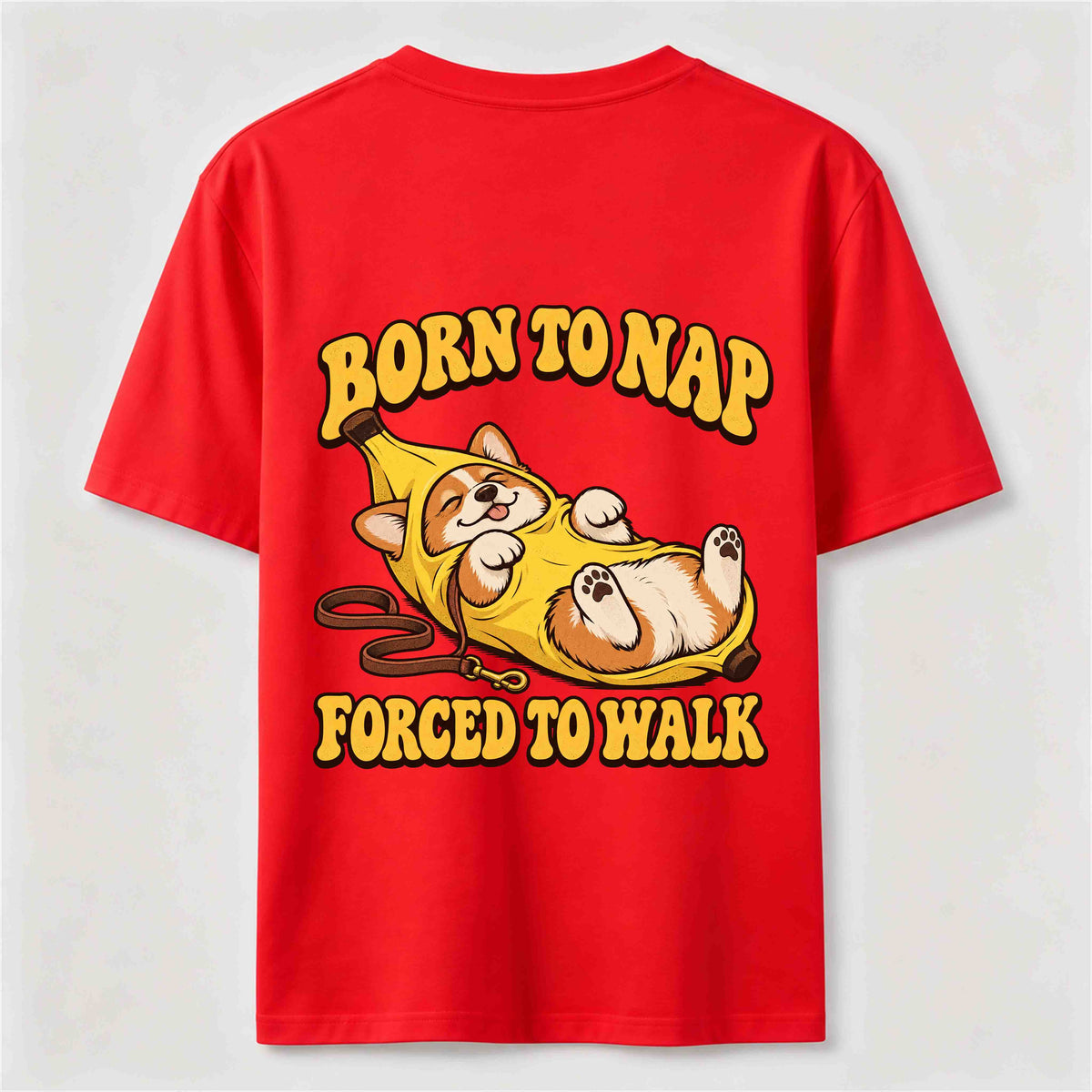 PetTaxClub Born to Nap Corgi Classic T Shirt （Two Sided Print）