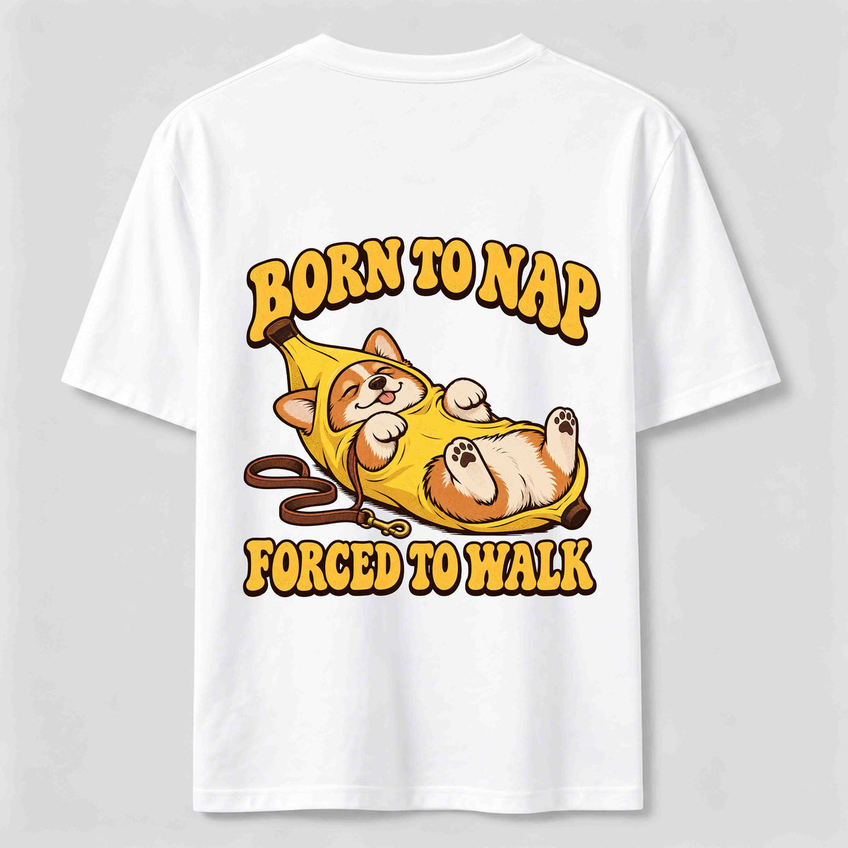 PetTaxClub Born to Nap Corgi Classic T Shirt （Two Sided Print）